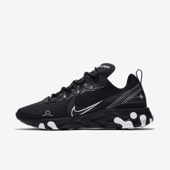 Nike React Element 55 - Férfi Utcai Cipő - Fekete/Fehér